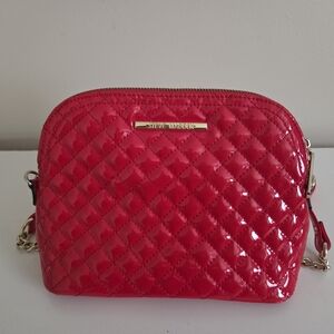 Steve Madden Glossy Red Quilted Crossbody Bag